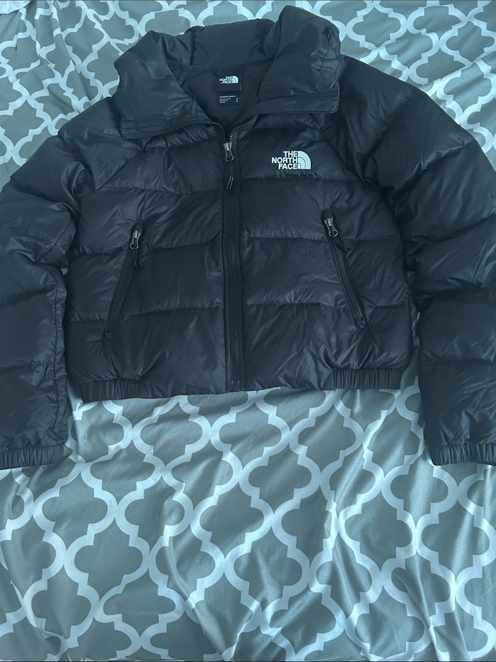 The North Face Kids Black Cropped Puffer Jacket